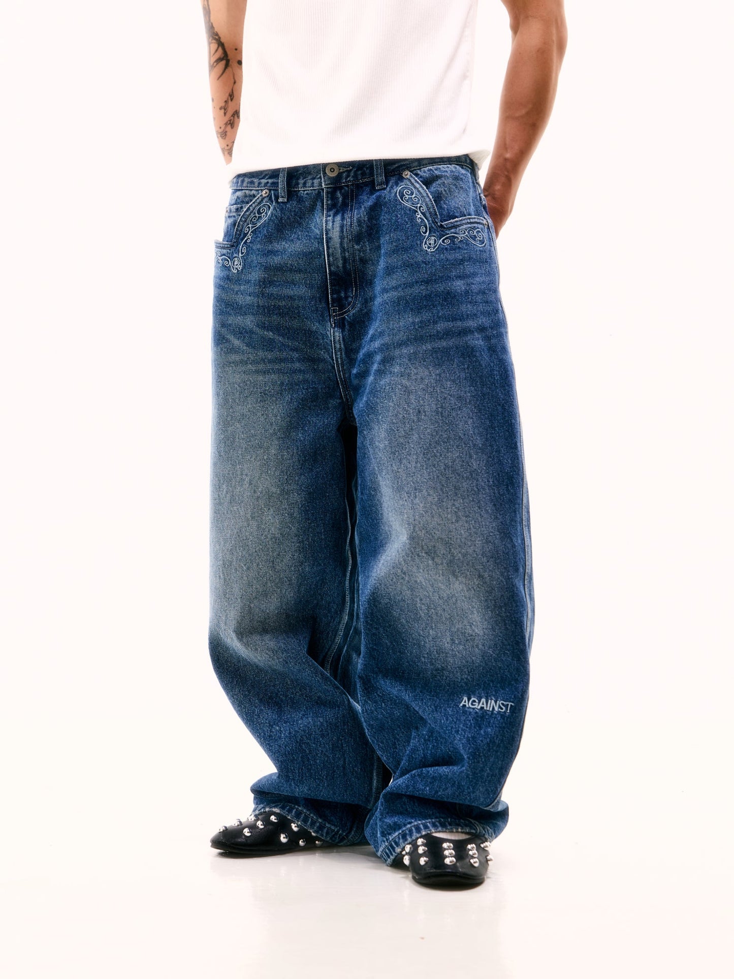COWBOY WASHED PERFECT JEANS BLUE - BEV C multi label store