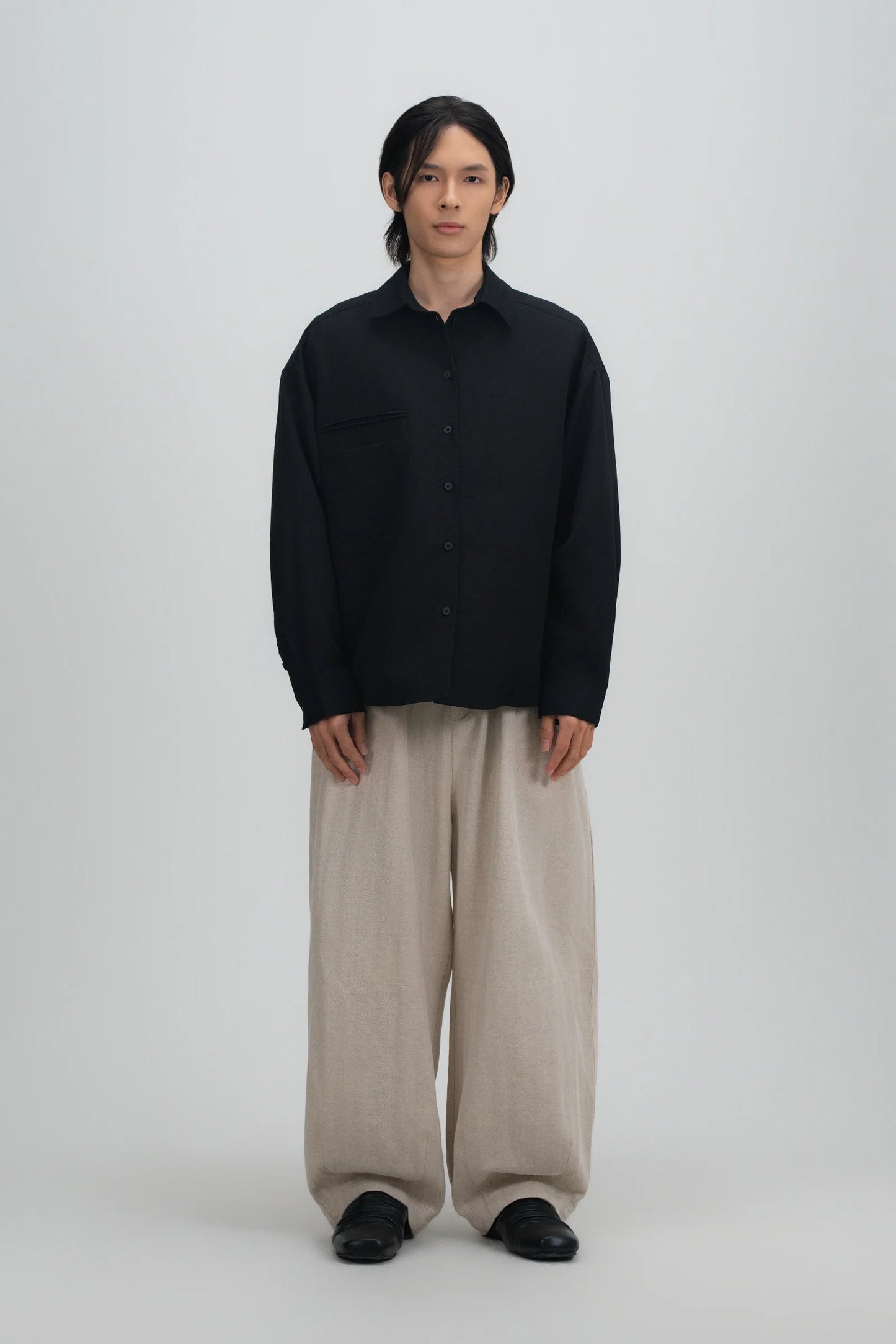 Gender Neutral Cocoon Trousers (Linen / Beige) - BEV C multi label store