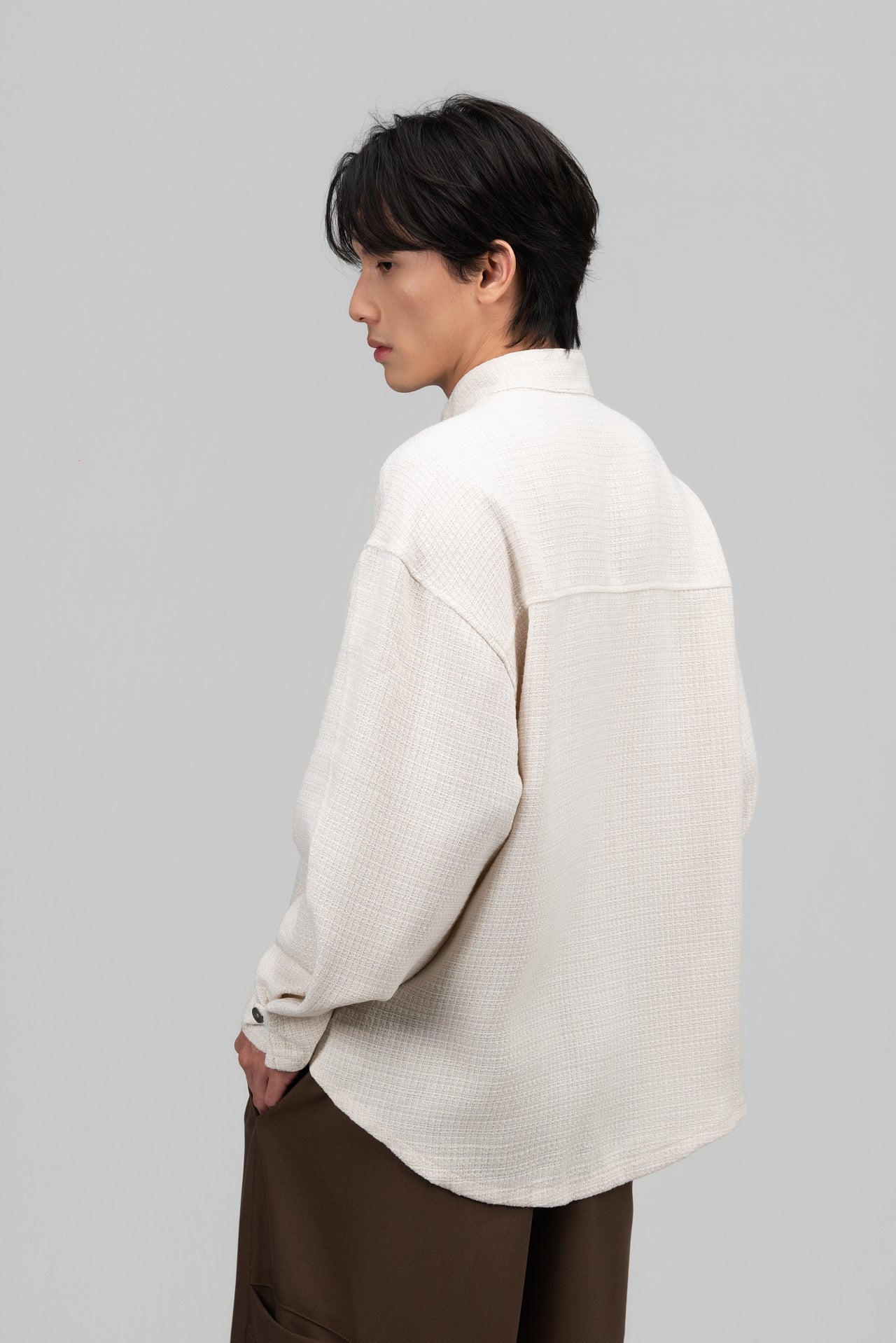 Gender Neutral Han Collar Blouse (Off White) - BEV C multi label store