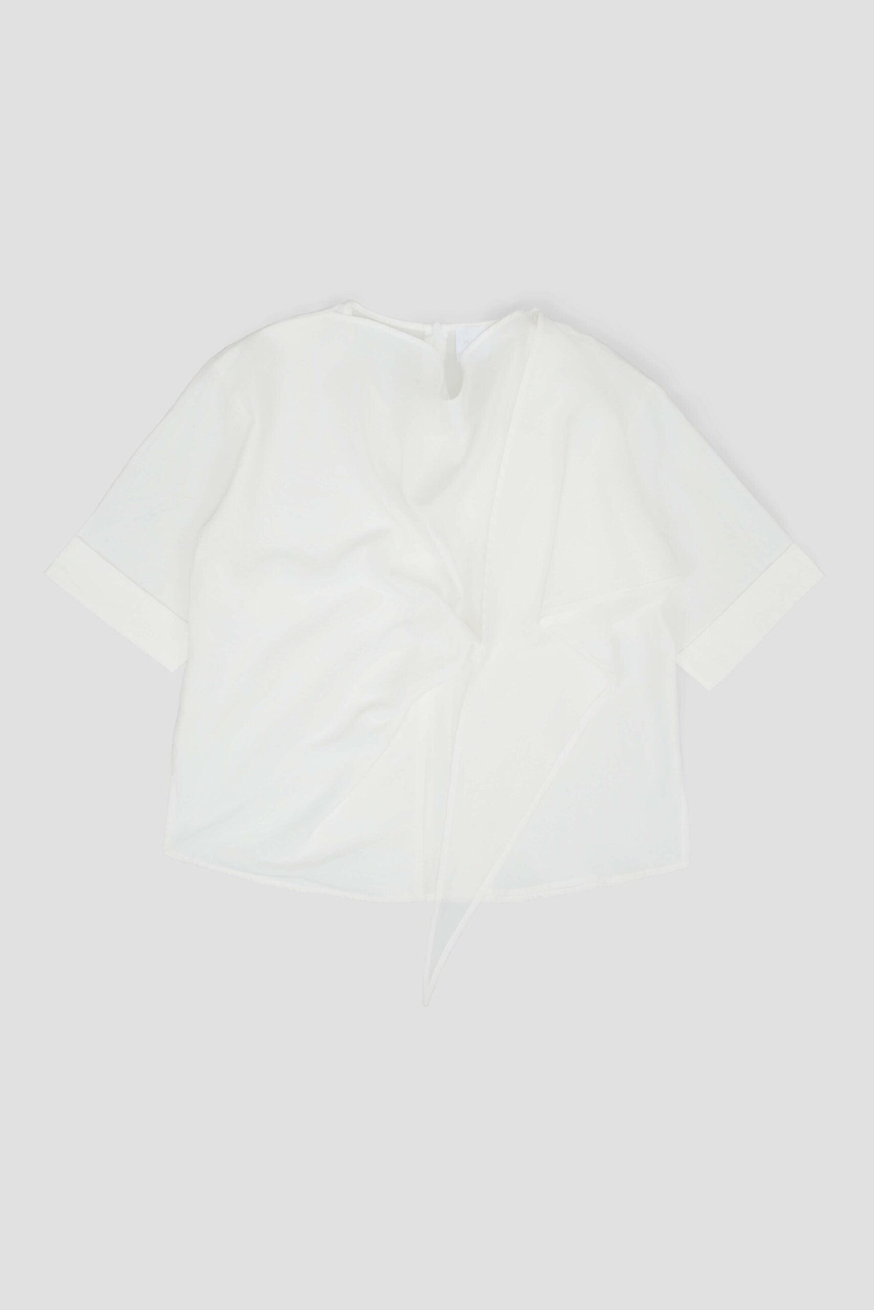 Neck-Scarf Half Sleeve Blouse (White) - BEV C multi label store