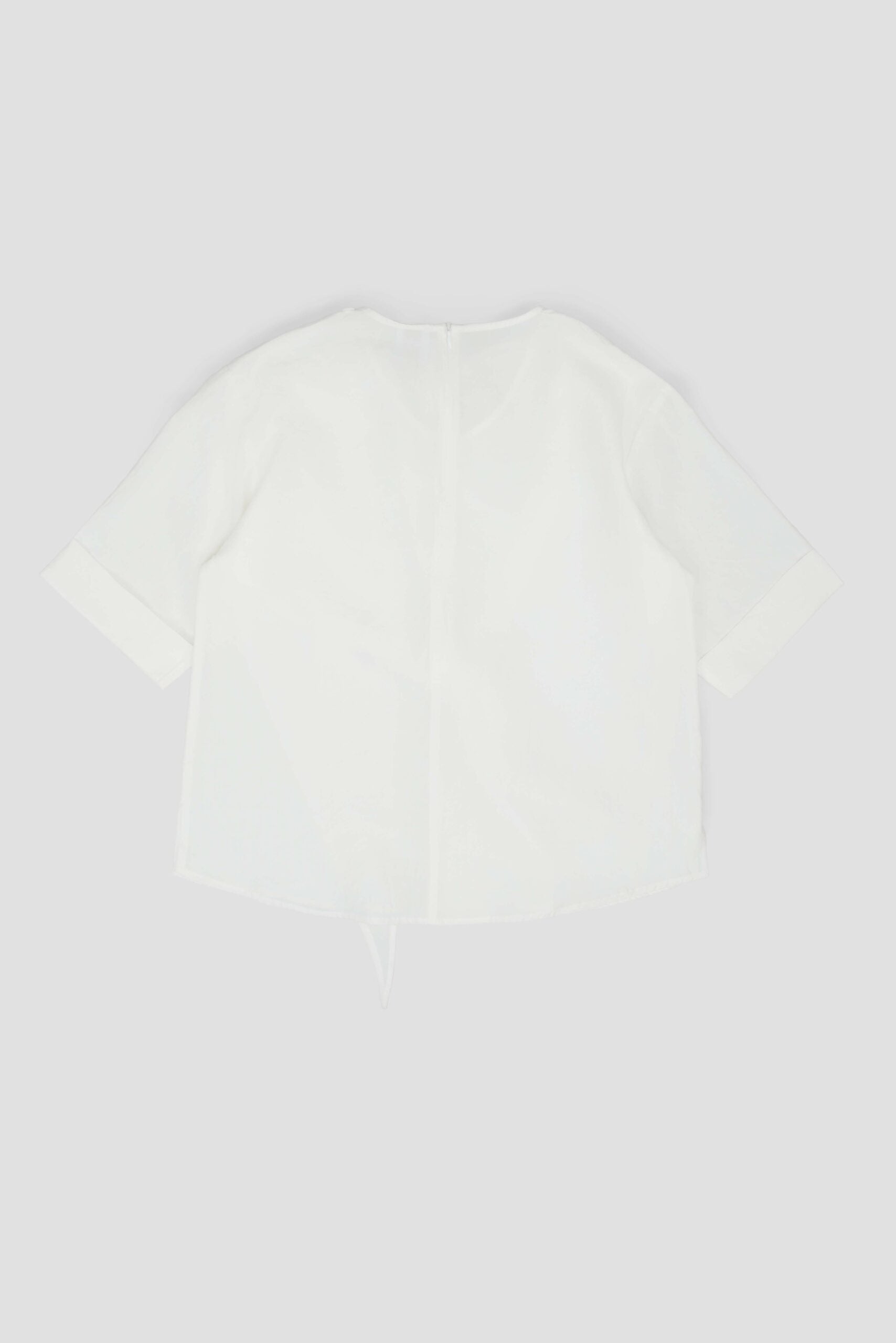 Neck-Scarf Half Sleeve Blouse (White) - BEV C multi label store