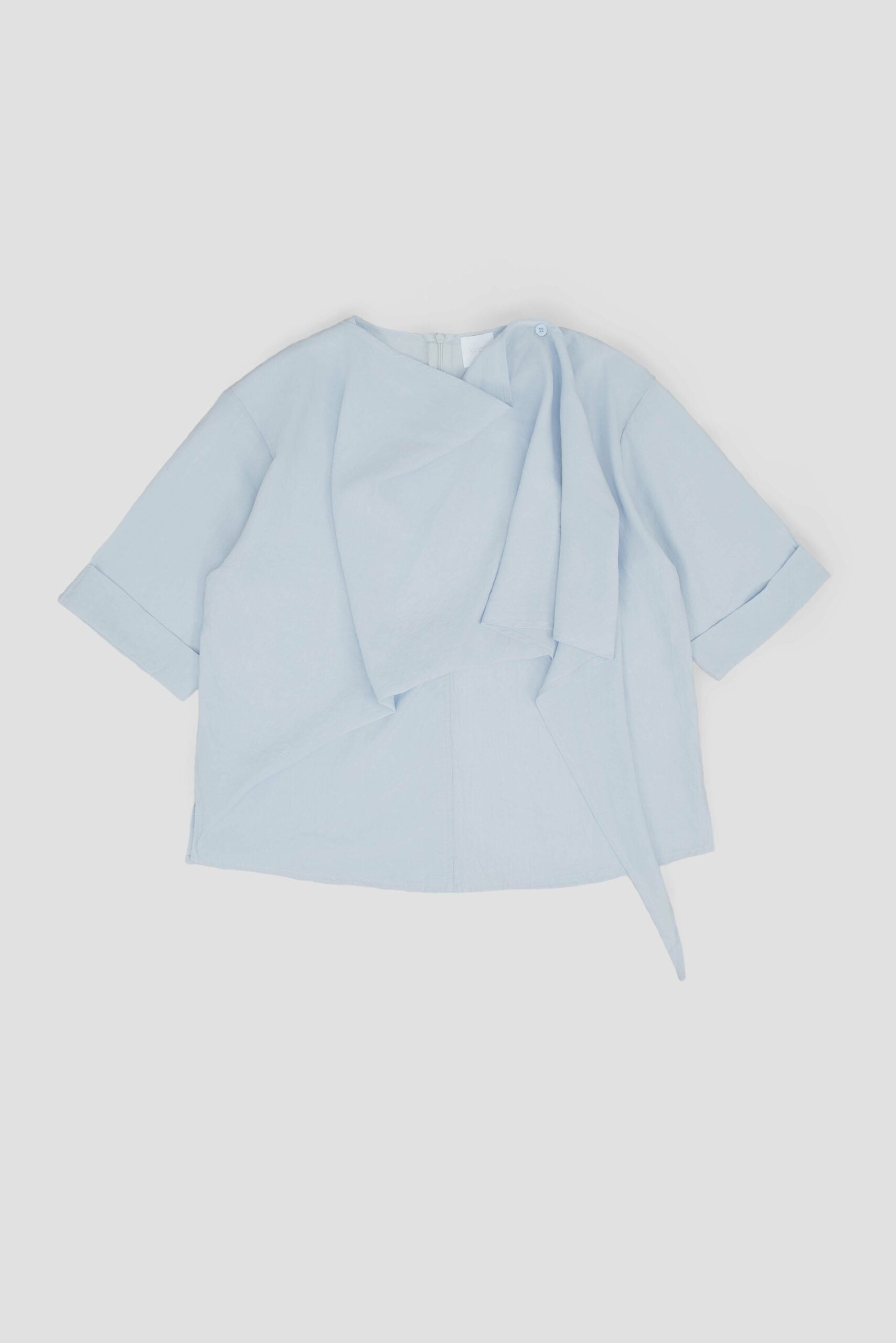 Neck-Scarf Half Sleeve Blouse (Blue) - BEV C multi label store