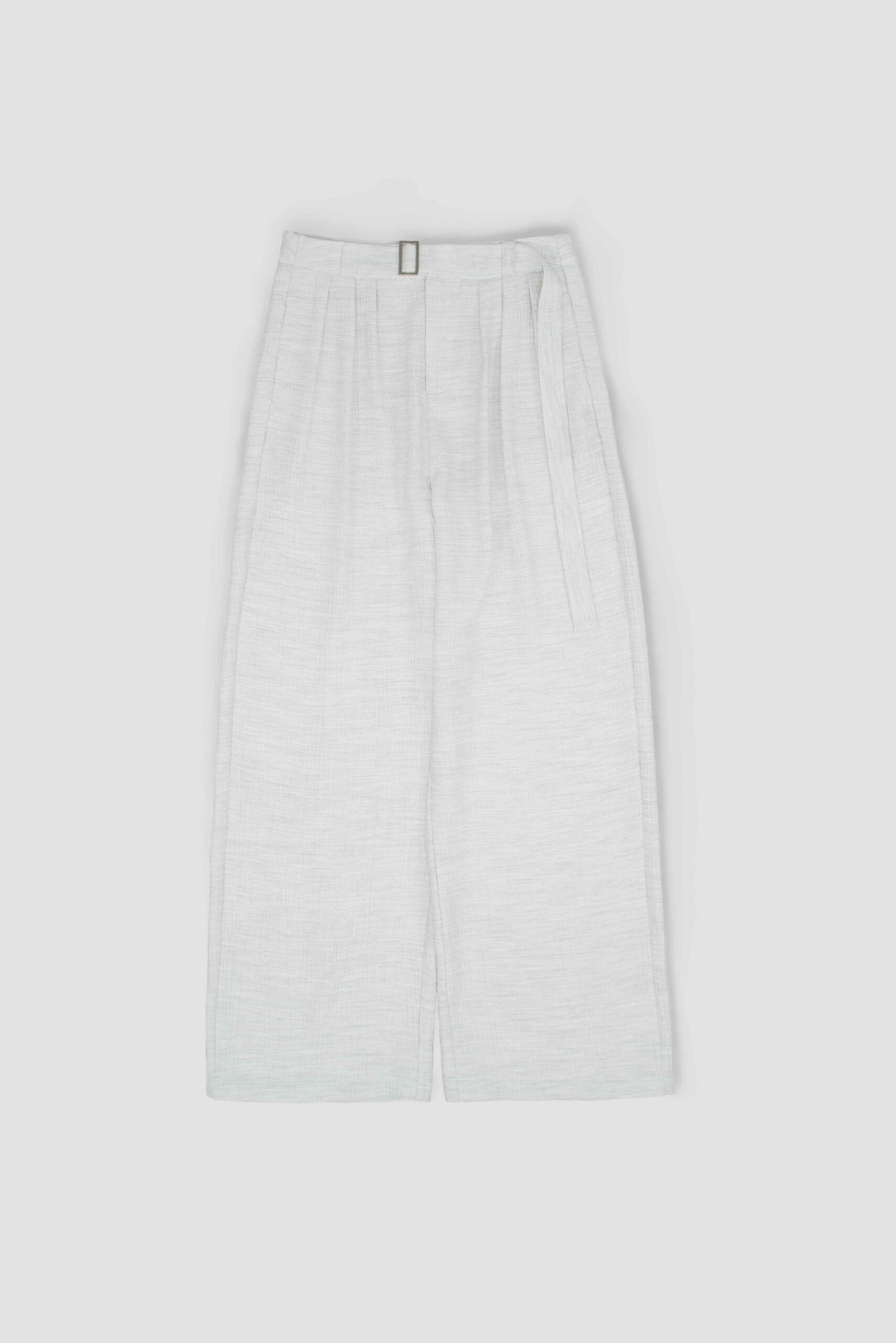 Tri Pleated Belted Trousers (Grey) - BEV C multi label store