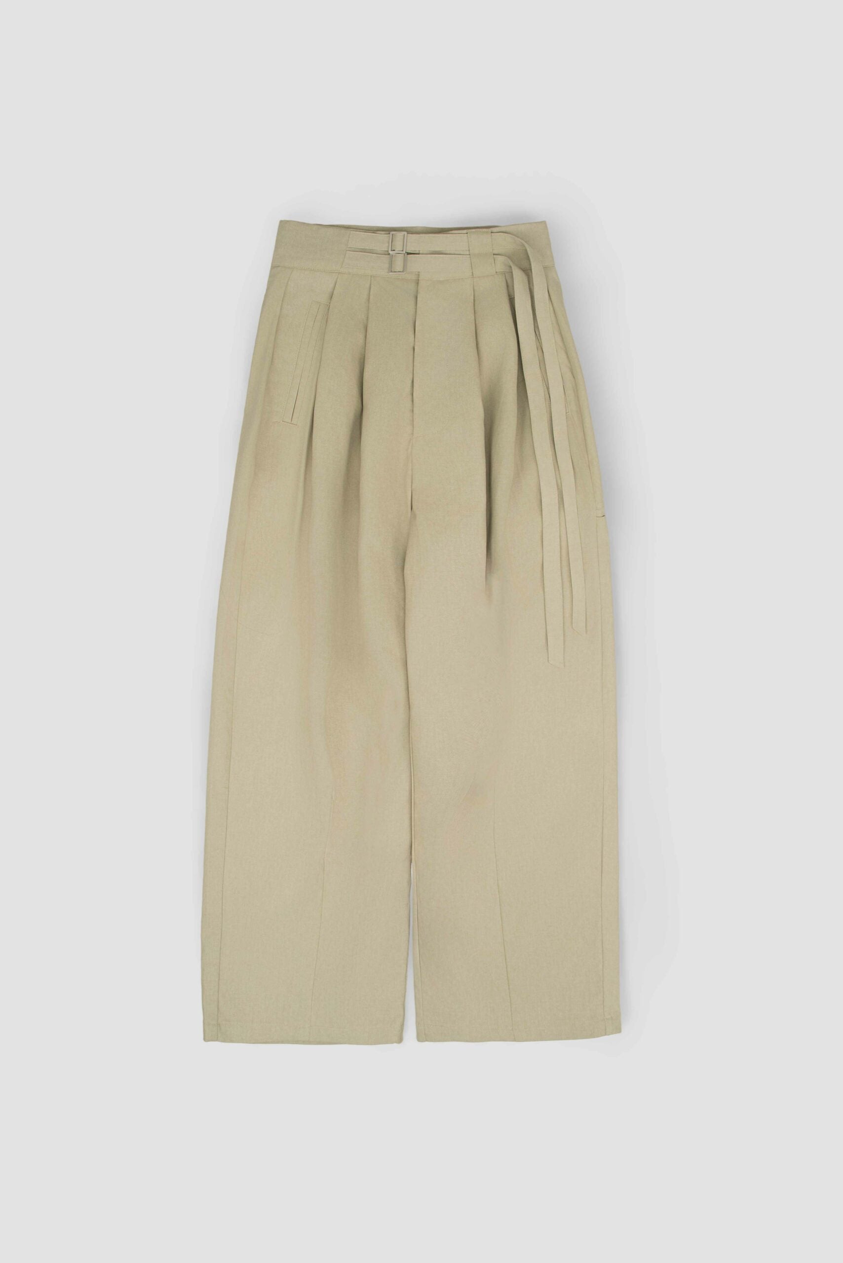 Gender Neutral Double Belted Long Trousers (Beige) - BEV C multi label store