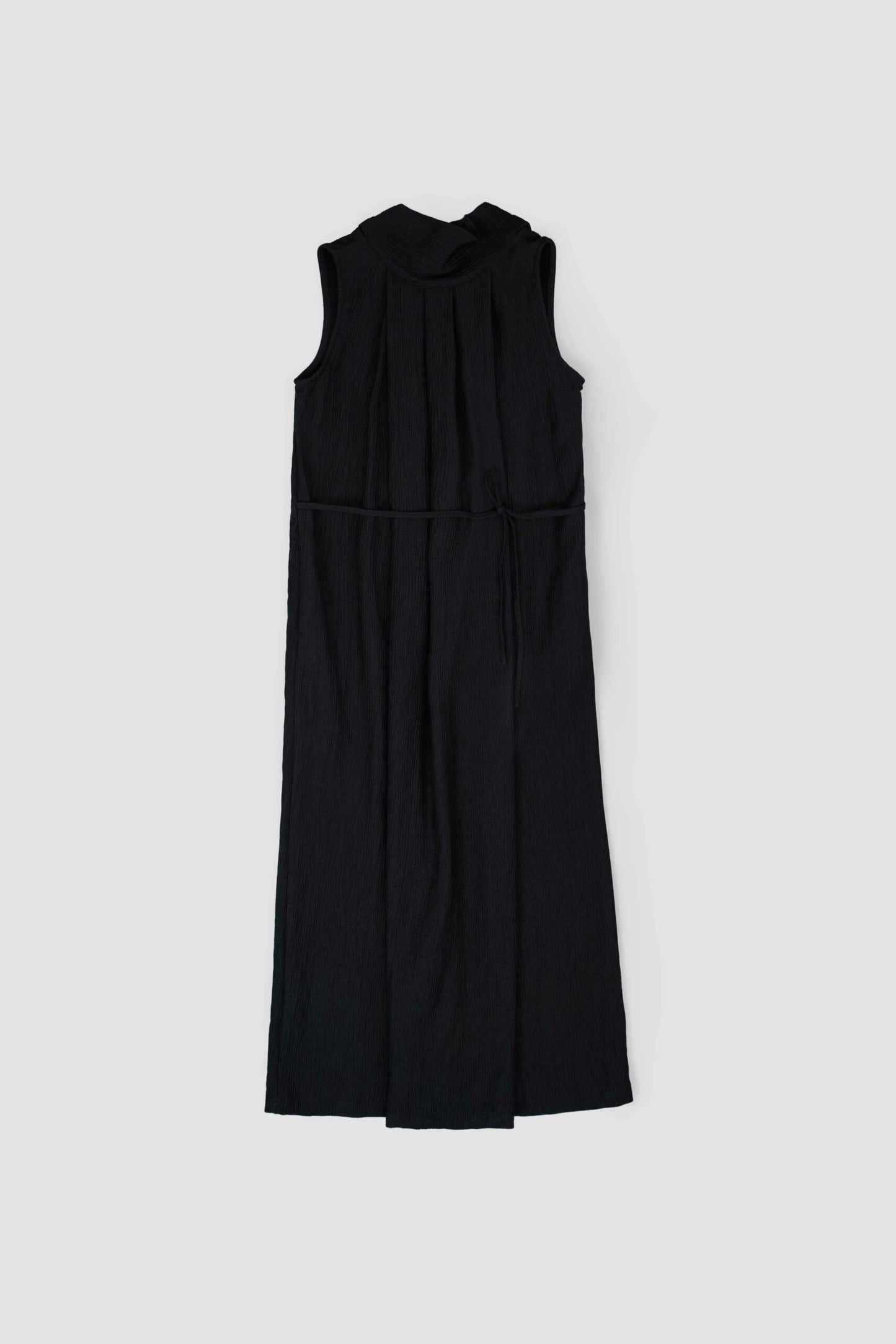 Pleated High Neck Scarf Dress (Black) - BEV C multi label store
