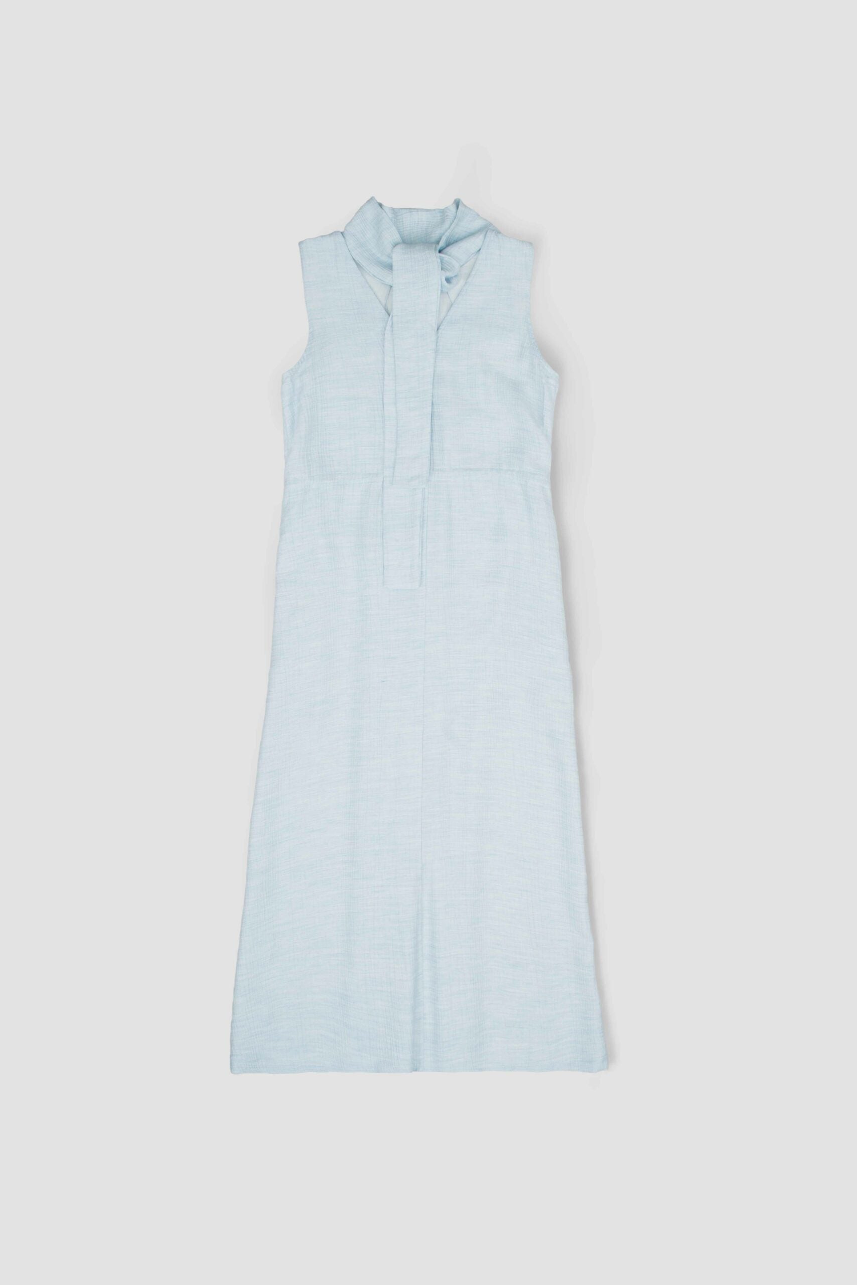 Pleated High Neck Scarf Dress (Blue) - BEV C multi label store