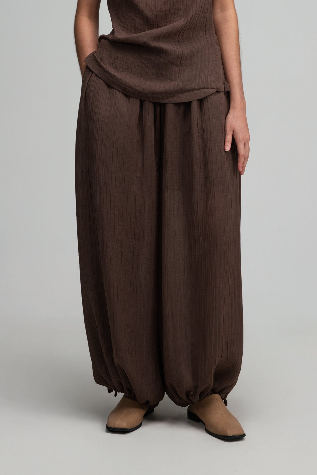 Soft Lantern Pants w/ Lining (Brown) - BEV C multi label store