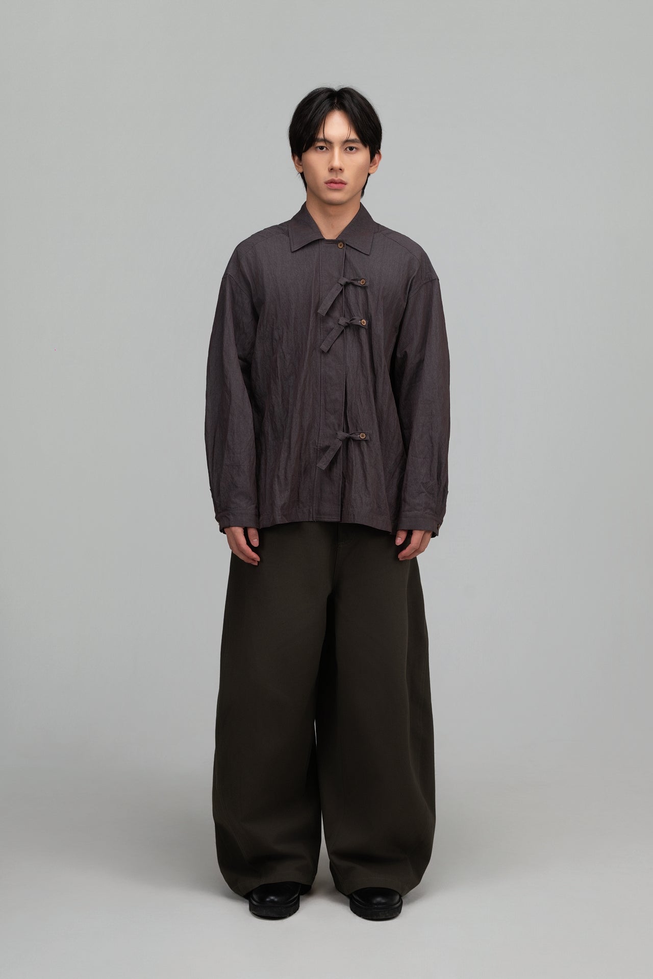 Gender Neutral Triple Knot Blouse (Dark Grey) - BEV C multi label store