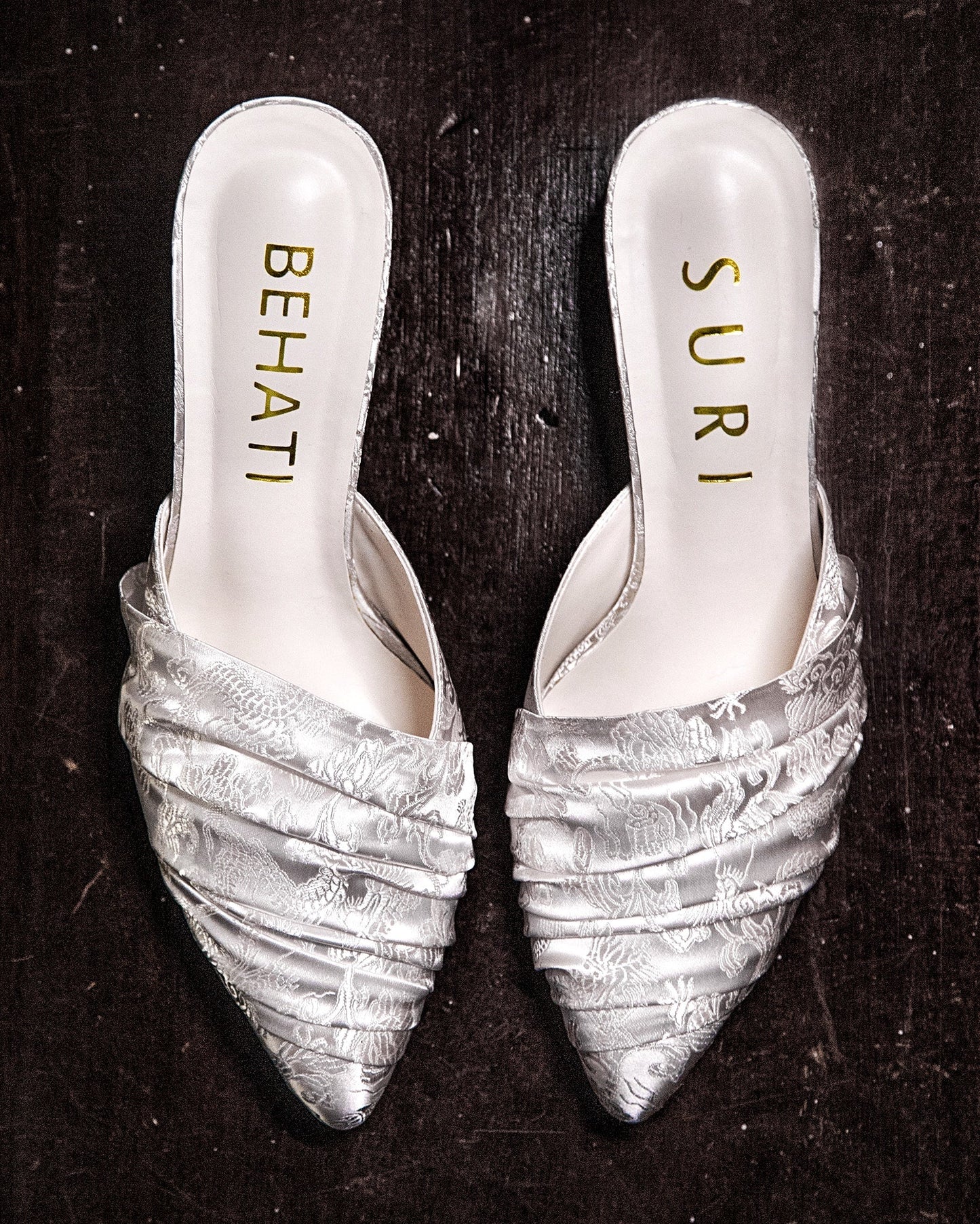 Dragon Brocade Heel (White) - BEV C multi label store