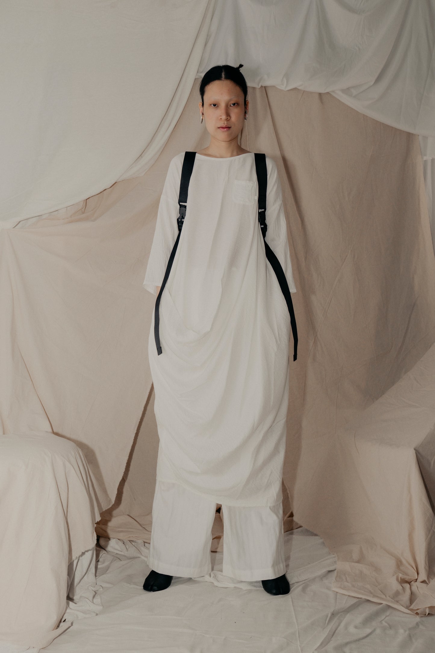 Alms Bowl Dress in White - BEV C multi label store