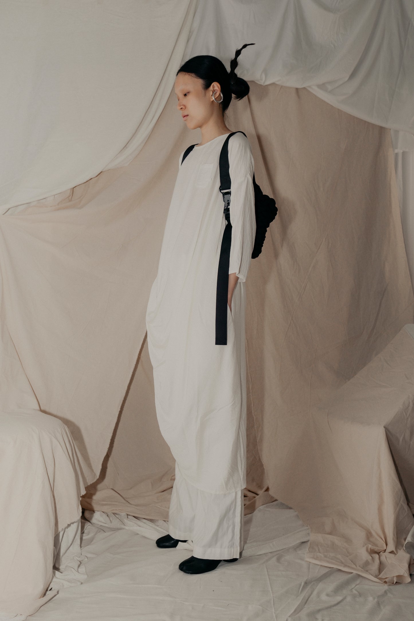 Alms Bowl Dress in White - BEV C multi label store