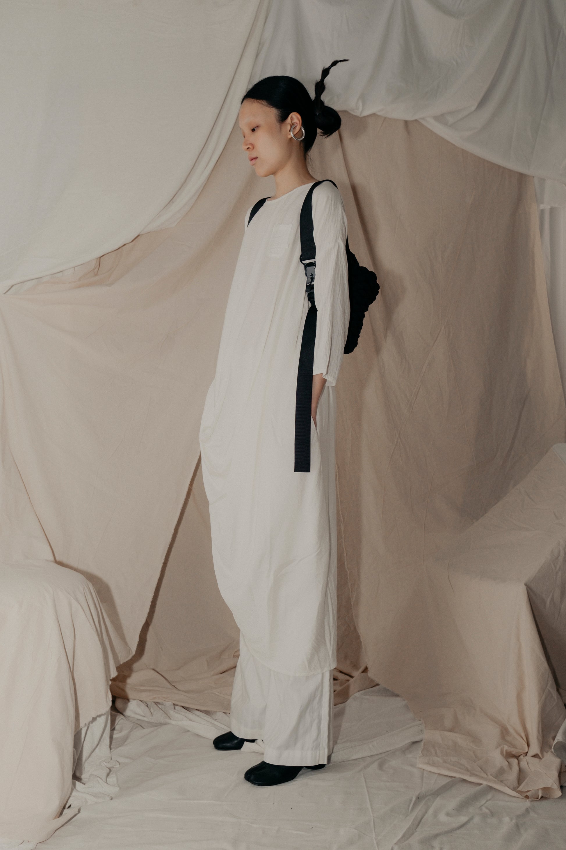 Alms Bowl Dress in White - BEV C multi label store