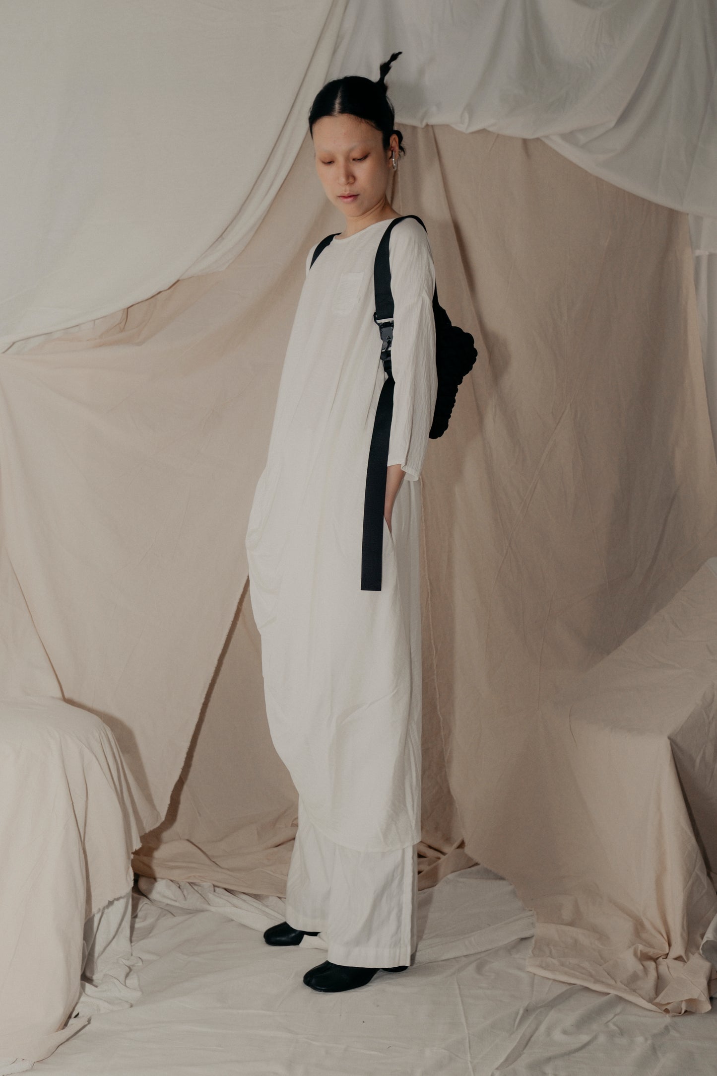 Alms Bowl Dress in White - BEV C multi label store