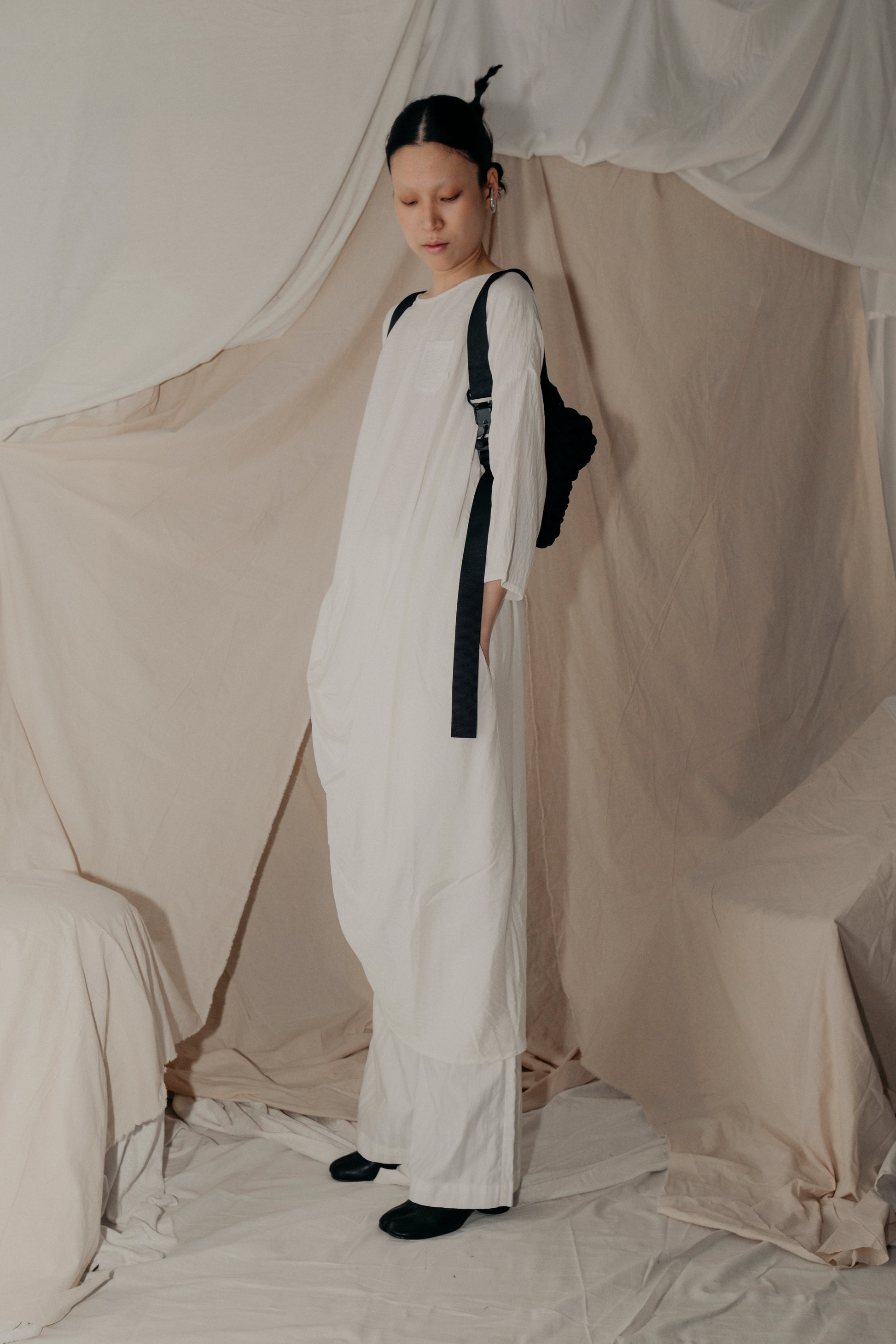 Alms Bowl Dress in White - BEV C multi label store