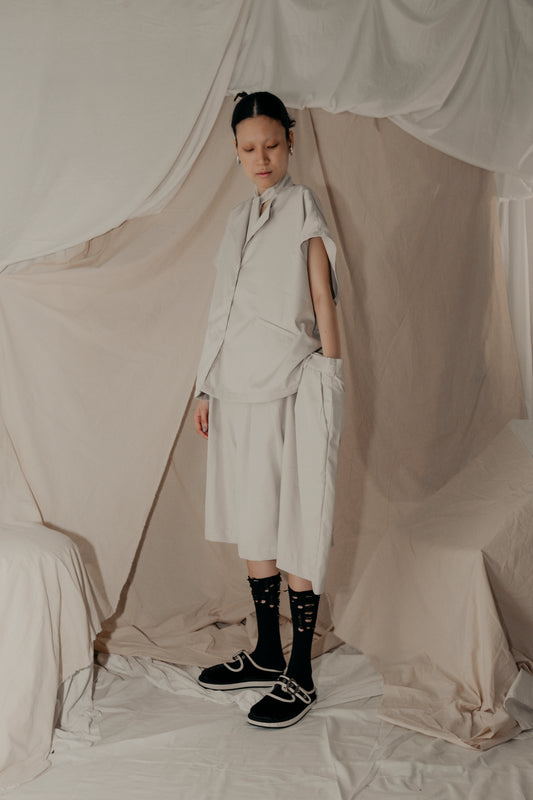 3 Kaki Kongfu Pants in Cream - BEV C multi label store