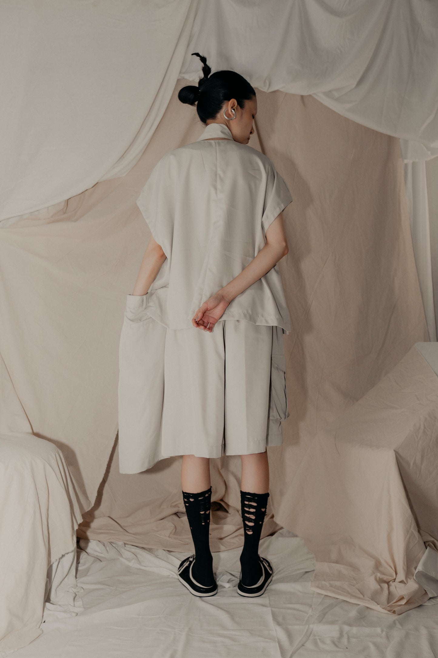 Boxybox Jacket in Cream - BEV C multi label store