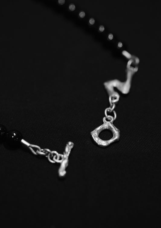 AQUATIC BLACK AGATE NECKLACE-0001 - BEV C multi label store