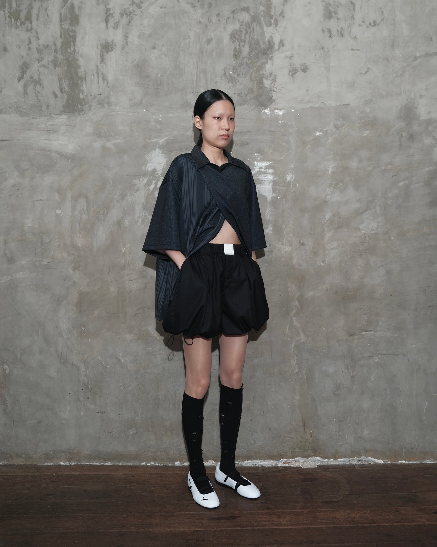 Overlap Jersey in Black