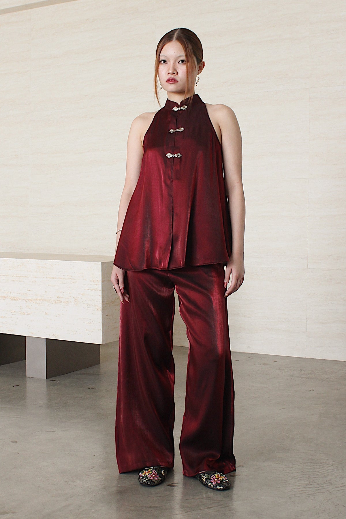 Halter Luna Pants - Red - BEV C multi label store