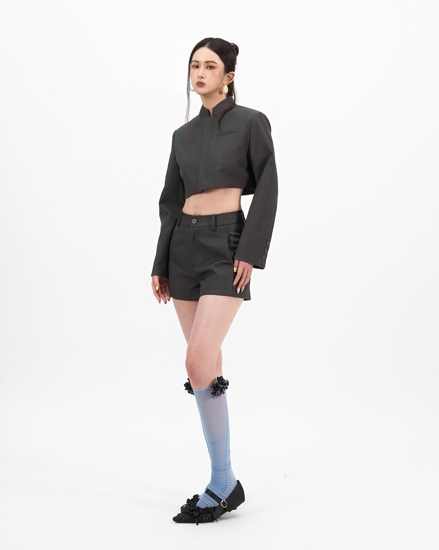 VOL.3_CH.1 Mandarin Suit Shorts - Gray - BEV C multi label store