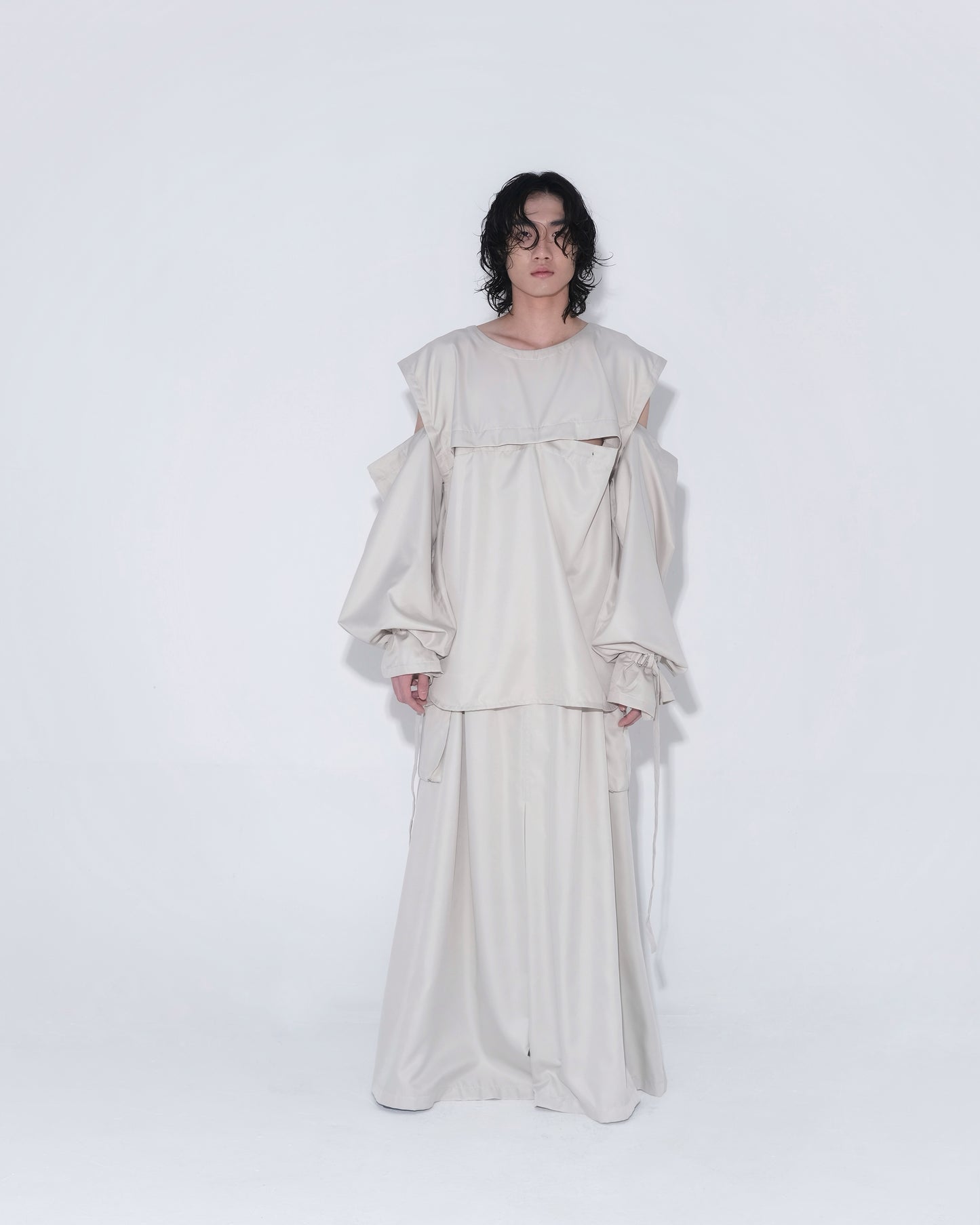 Detachable Psycho Shirt in Cream - BEV C multi label store