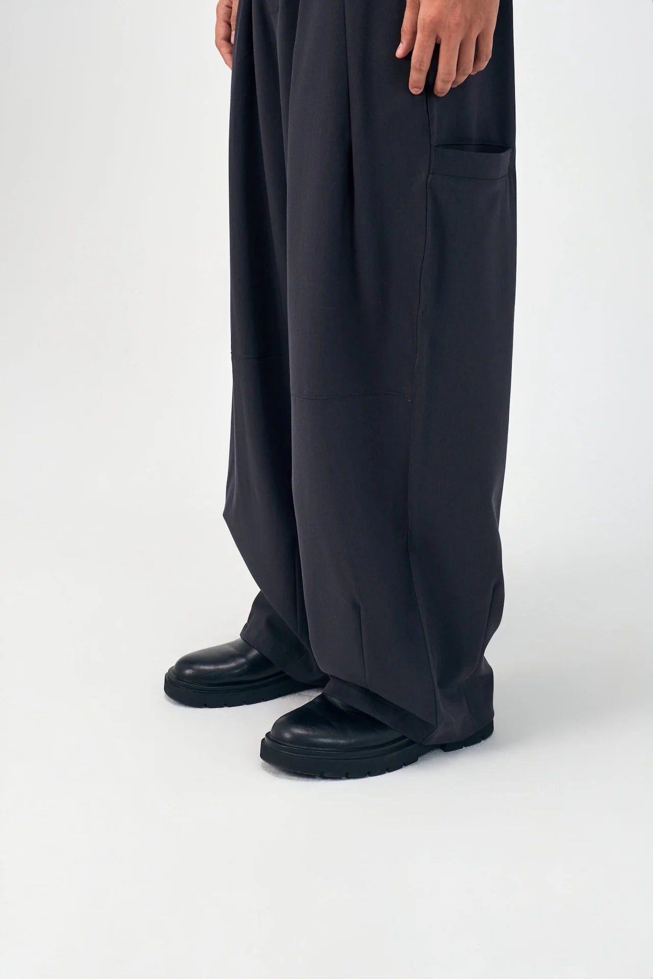 Gender Neutral Cocoon Trousers (Poly / Dark Grey) - BEV C multi label store