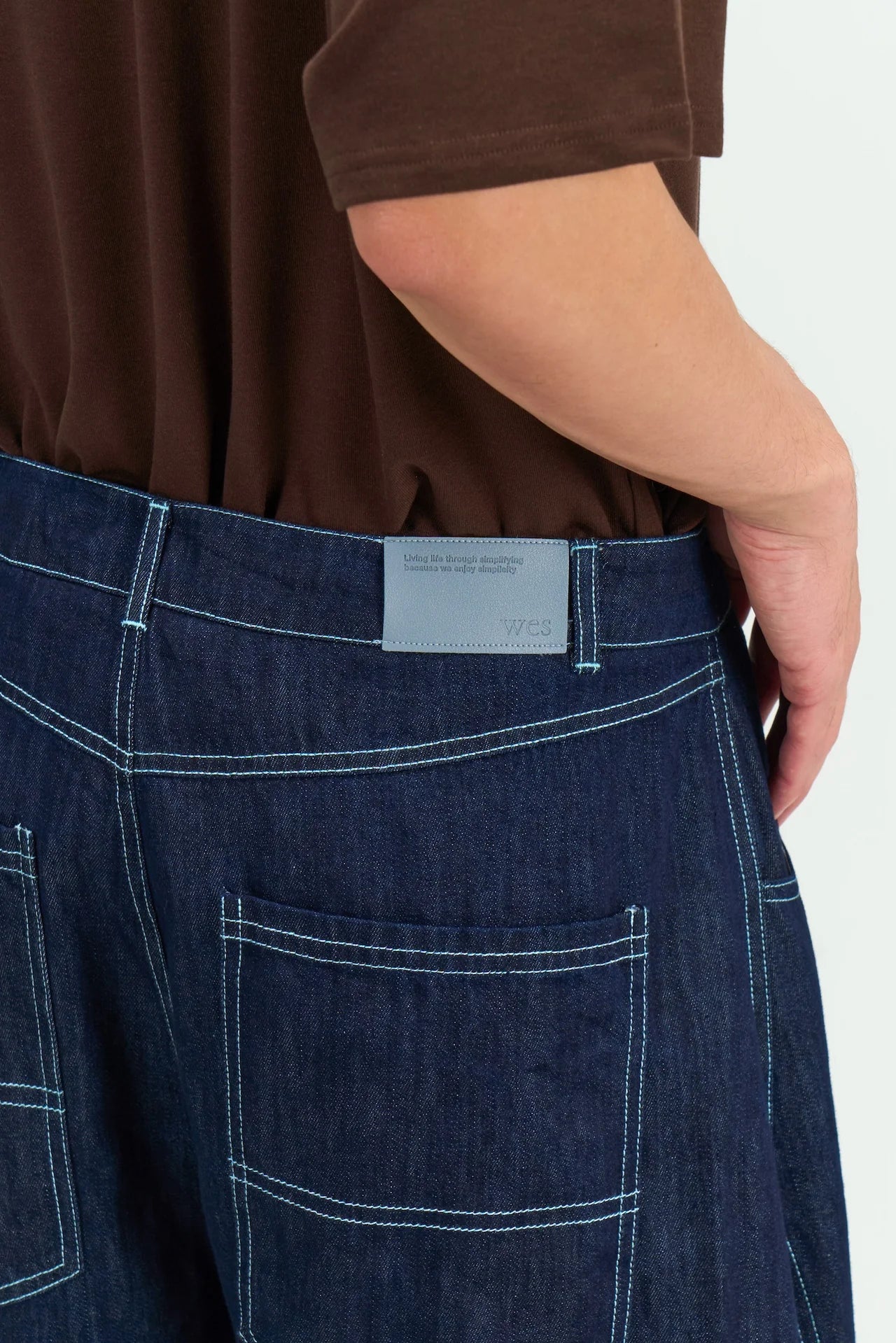 Gender Neutral Curved Leg Denim 2.0 (Dark Navy) - BEV C multi label store