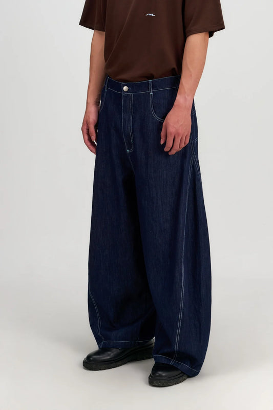 Gender Neutral Curved Leg Denim 2.0 (Dark Navy) - BEV C multi label store