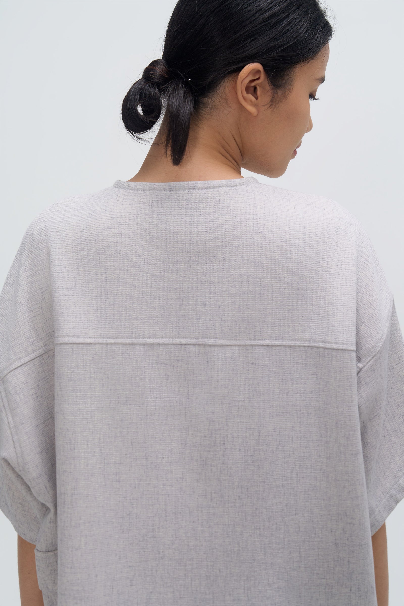 Gender Neutral Oversized Drop Shoulder Boxy Shirt (Poly Waffle Grey) - BEV C multi label store