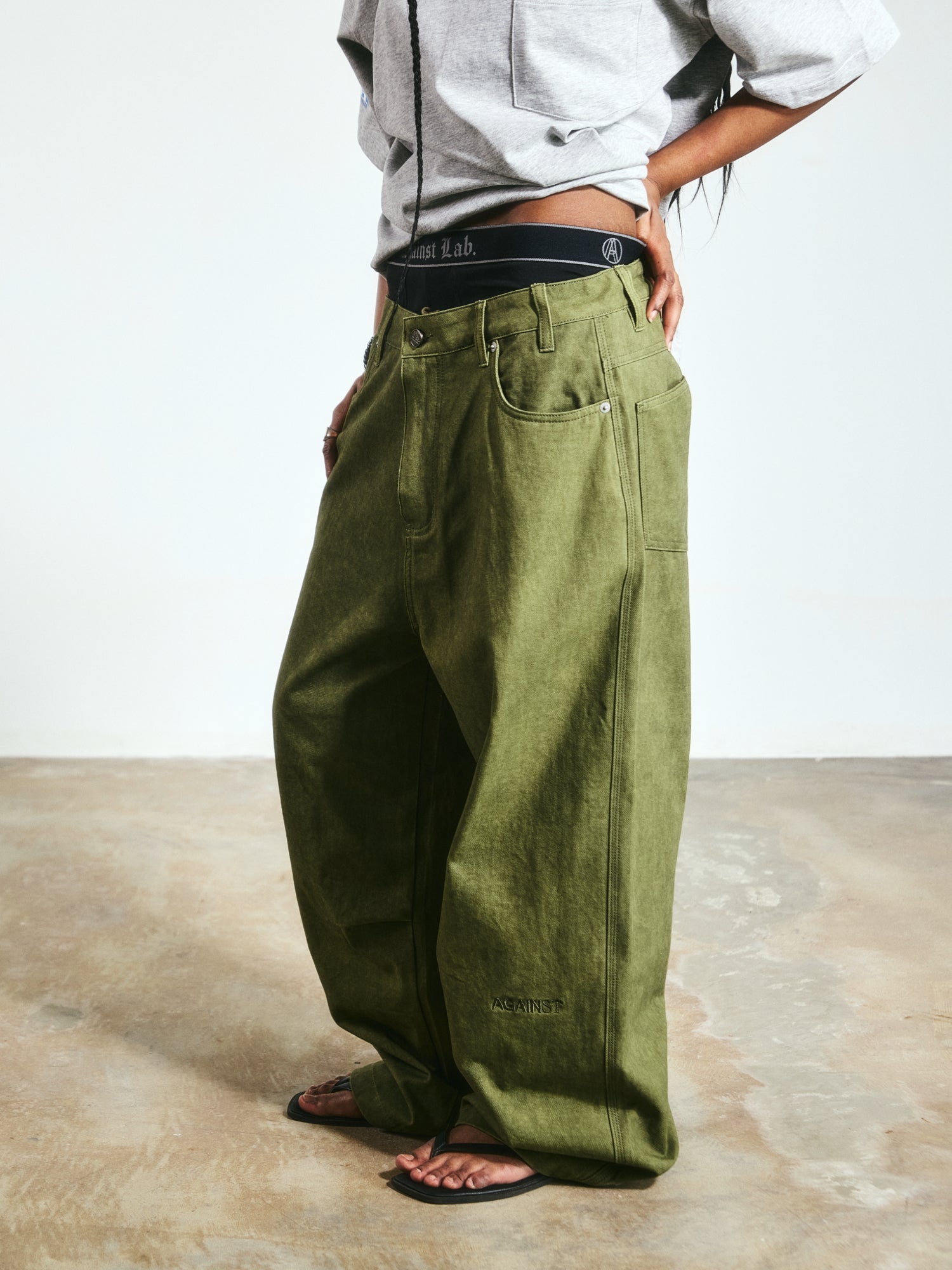 DIRTY PERFECT PANTS WASHED GREEN - BEV C multi label store