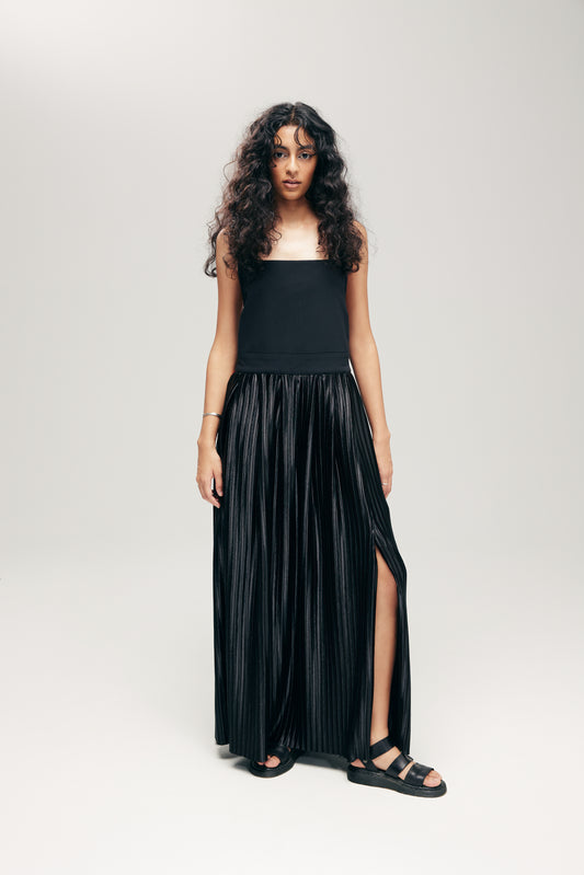 HANNEI OVERALL DRESS IN BLACK METALLIC - BEV C multi label store