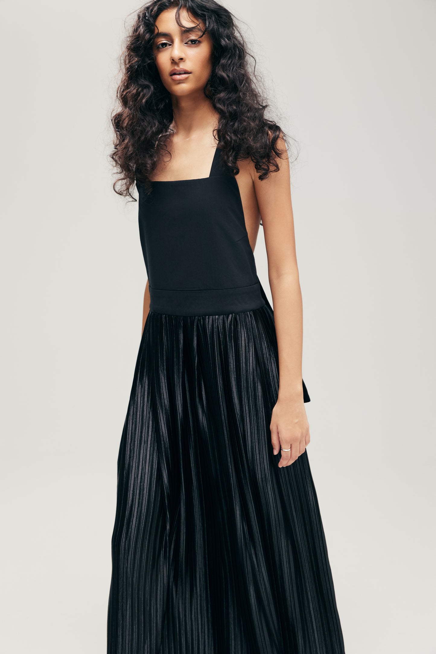 HANNEI OVERALL DRESS IN BLACK METALLIC - BEV C multi label store