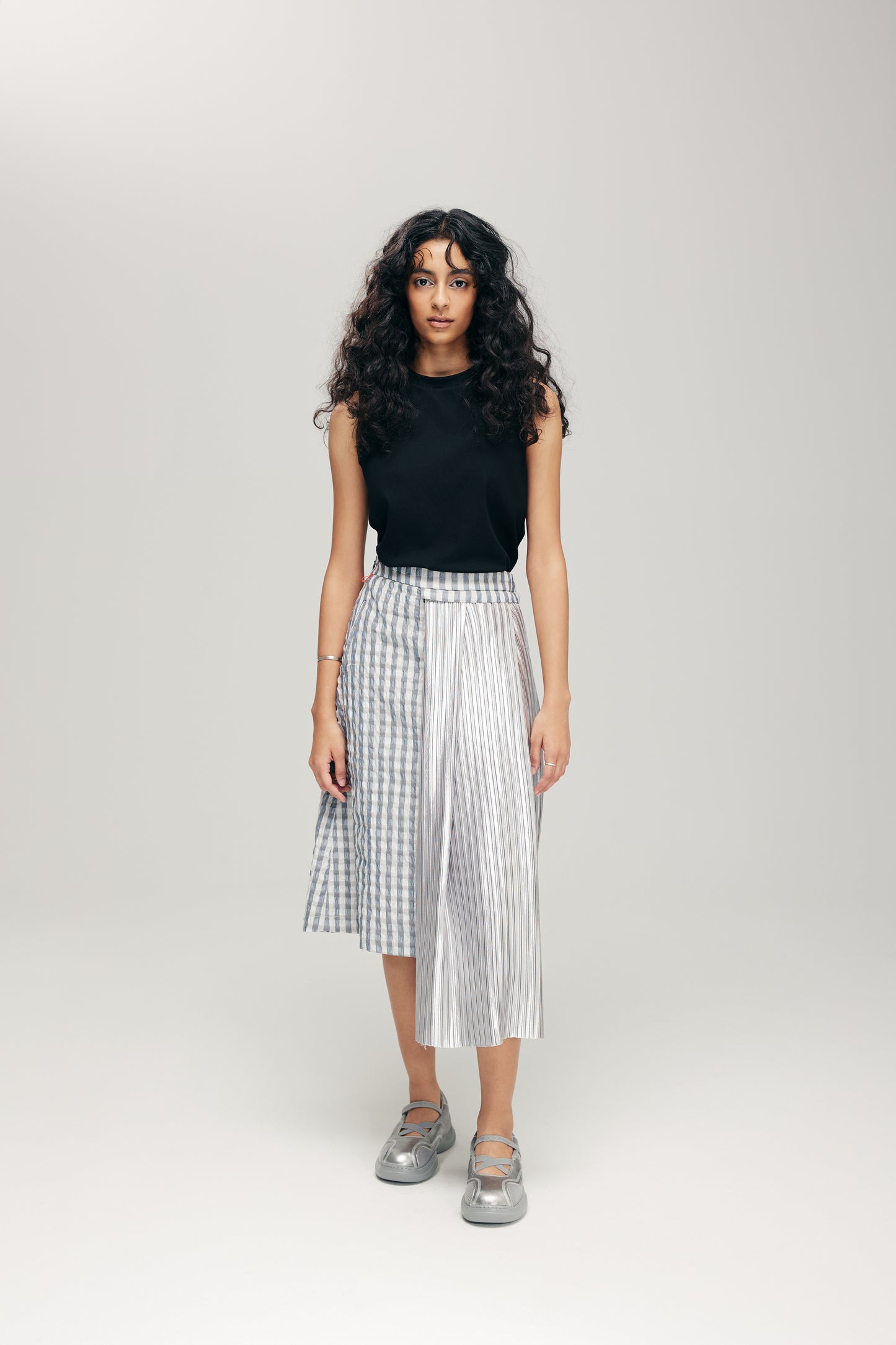 HANNEI 2-WAY SKIRT IN SILVER SEERSUCKER - BEV C multi label store