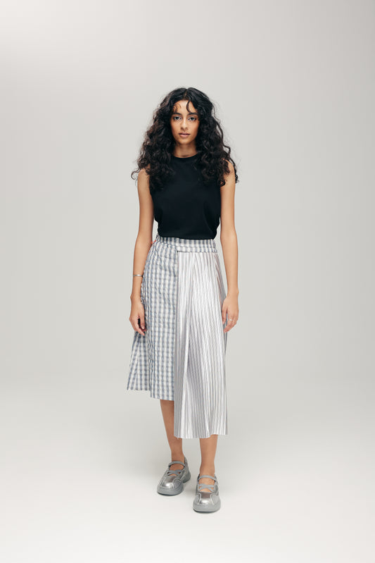 HANNEI 2-WAY SKIRT IN SILVER SEERSUCKER - BEV C multi label store