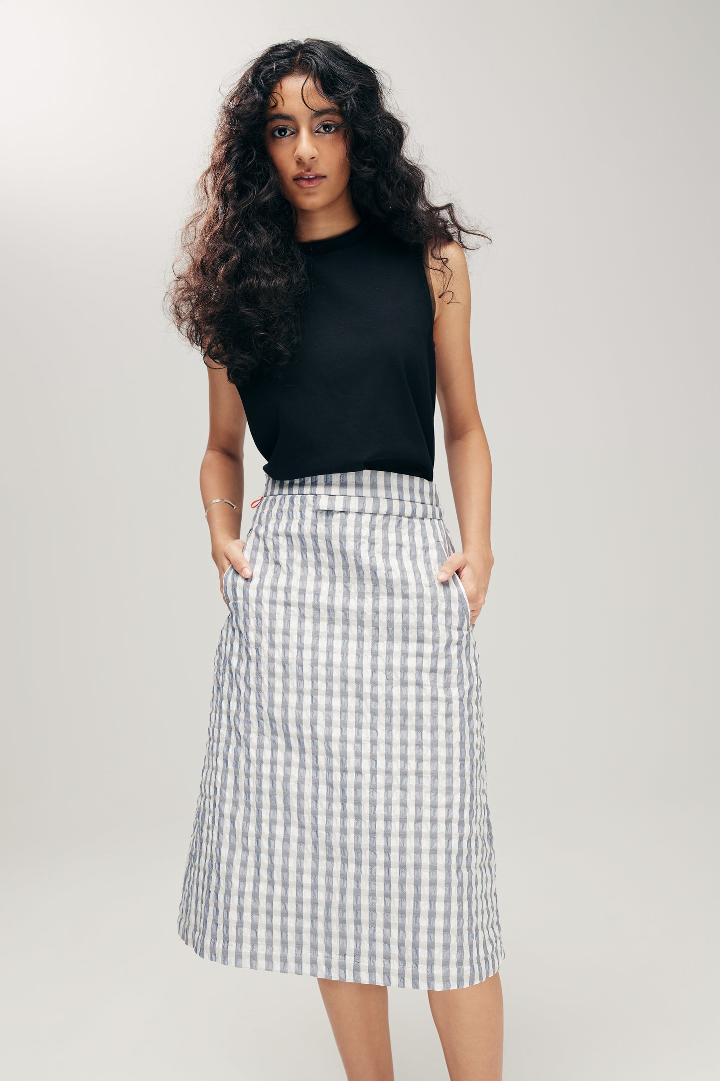 HANNEI 2-WAY SKIRT IN SILVER SEERSUCKER - BEV C multi label store