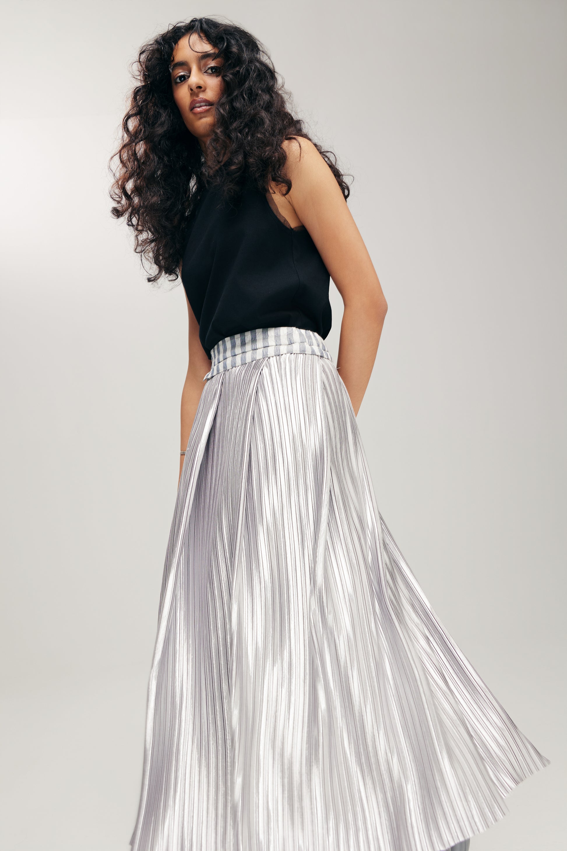 HANNEI 2-WAY SKIRT IN SILVER SEERSUCKER - BEV C multi label store