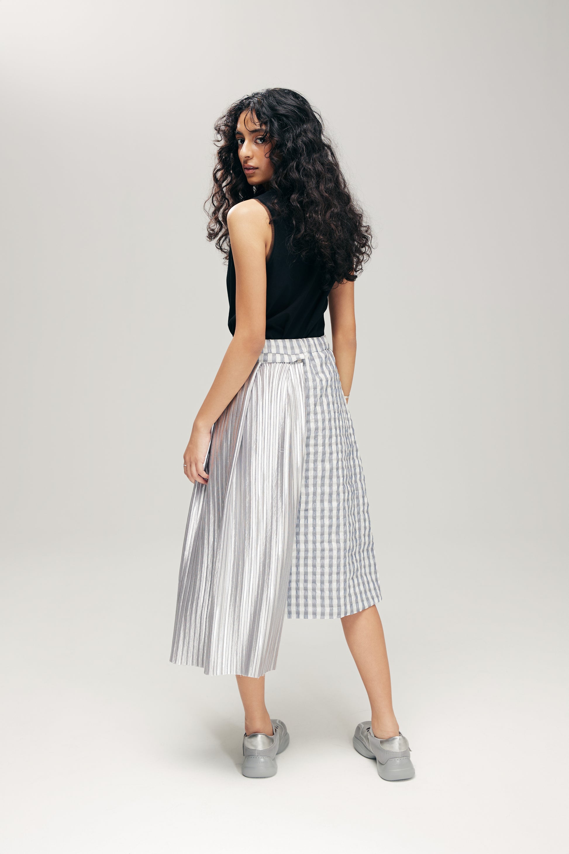 HANNEI 2-WAY SKIRT IN SILVER SEERSUCKER - BEV C multi label store