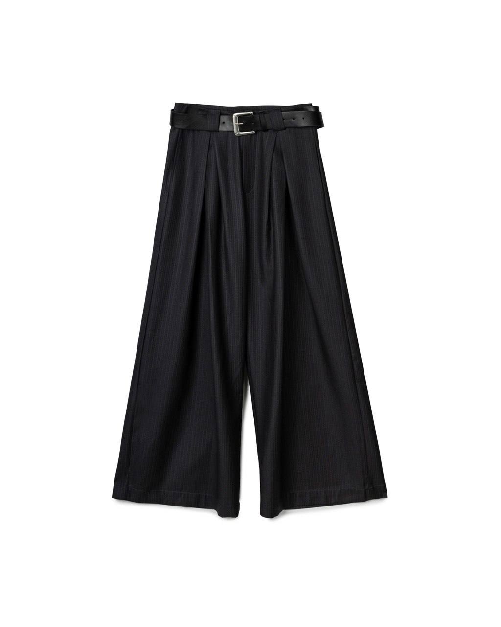 Structured Belted Culottes - Black - BEV C multi label store