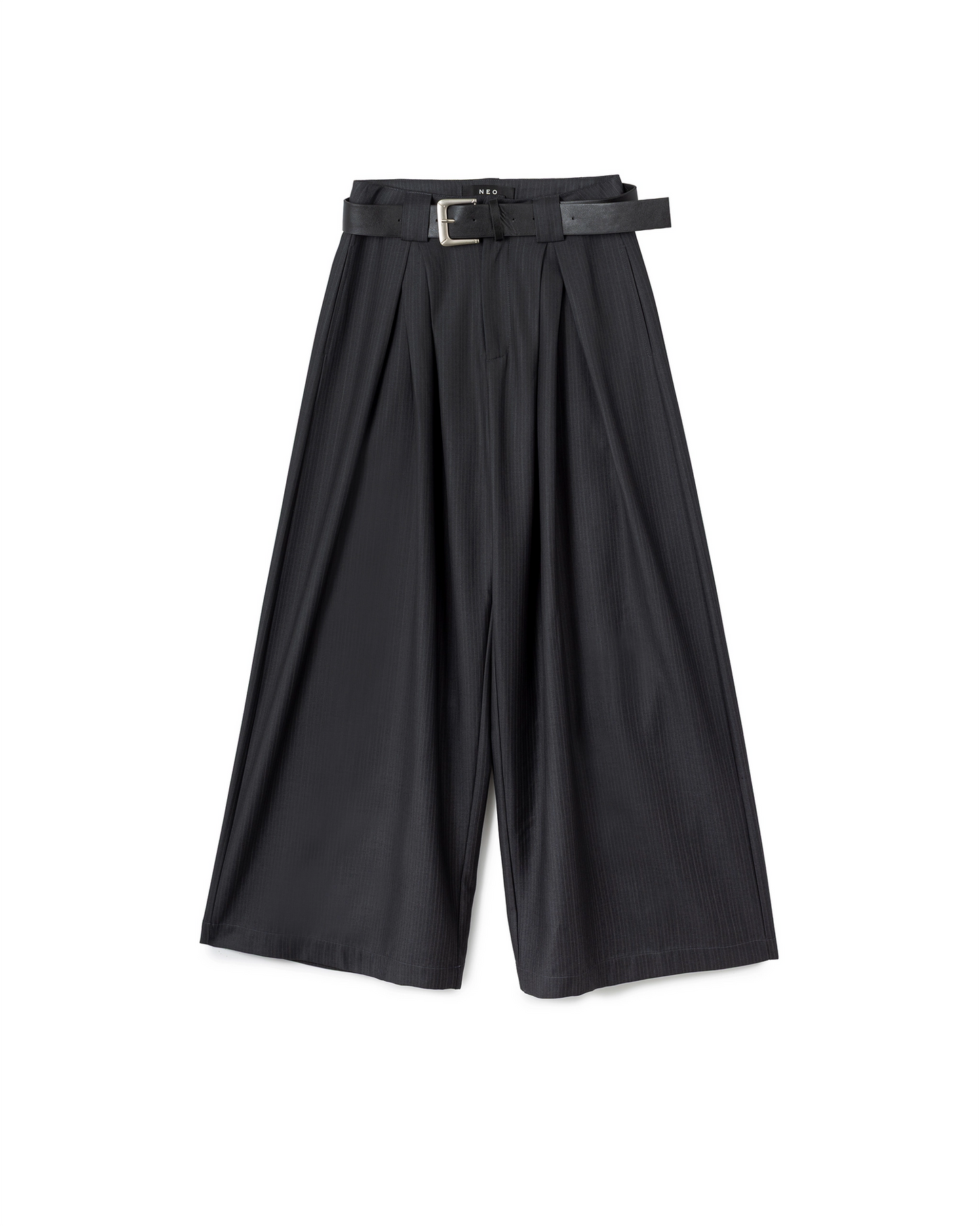 Structured Belted Culottes - Gray - BEV C multi label store