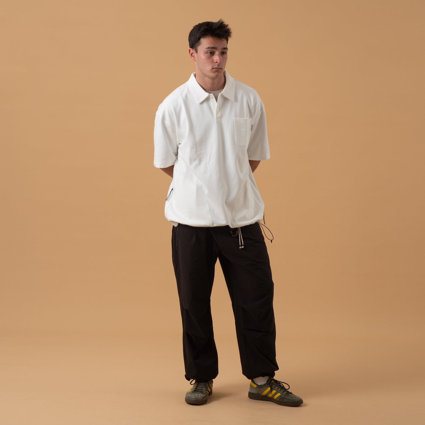 3P Polo Tee / Rayon - White - BEV C multi label store