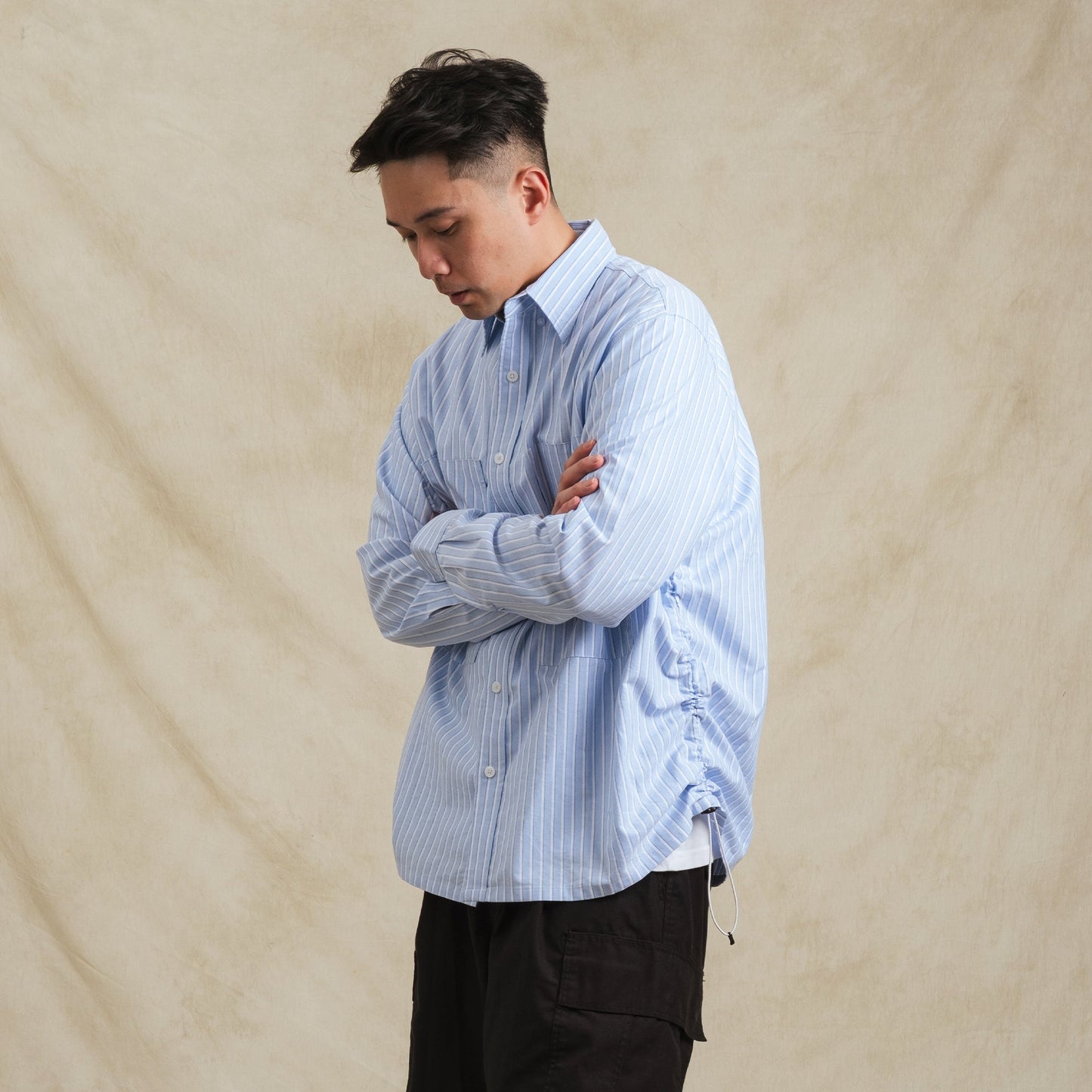 Stripe Sidepull Shirt / Cotton - BLWH - BEV C multi label store