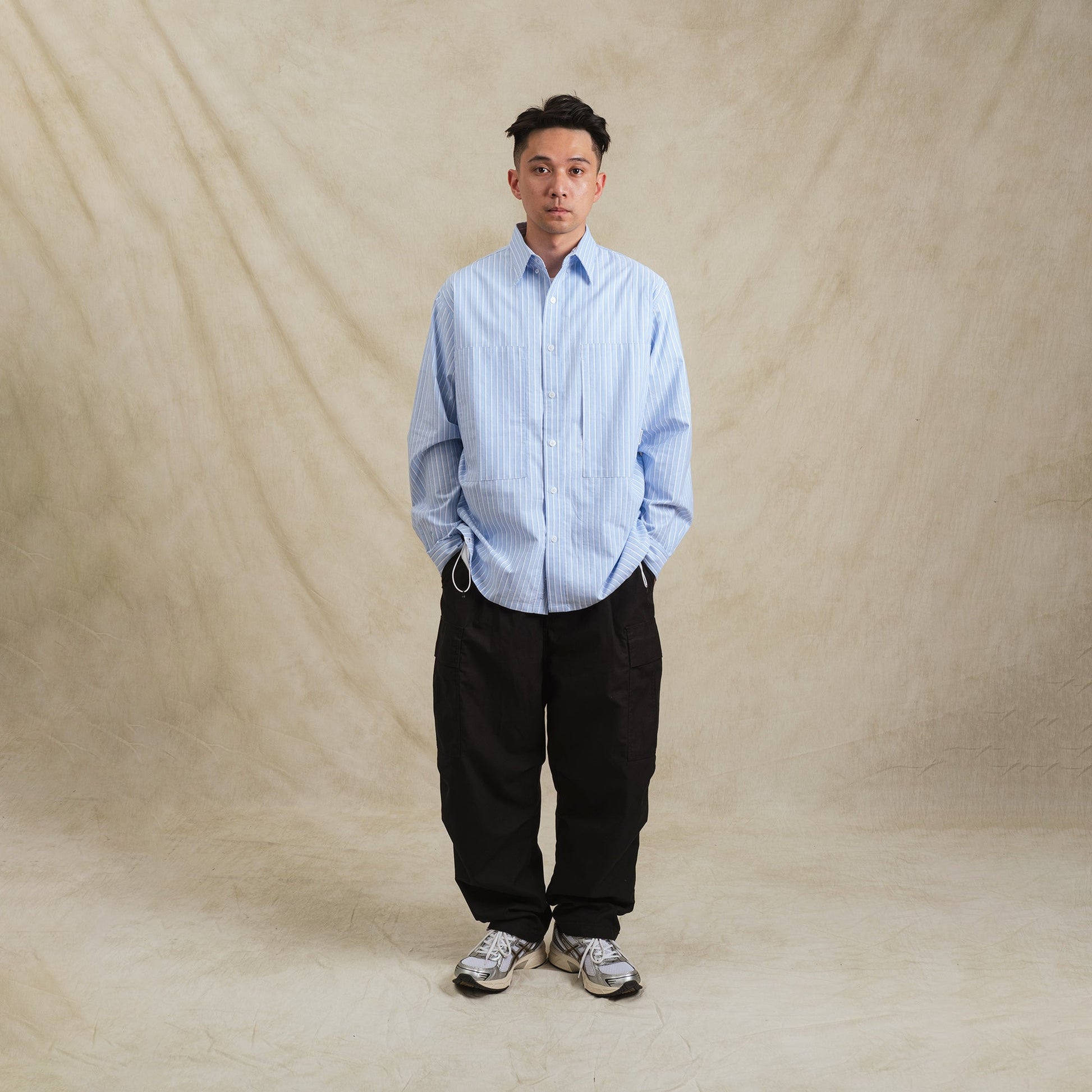 Stripe Sidepull Shirt / Cotton - BLWH - BEV C multi label store