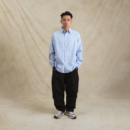 Stripe Sidepull Shirt / Cotton - BLWH - BEV C multi label store