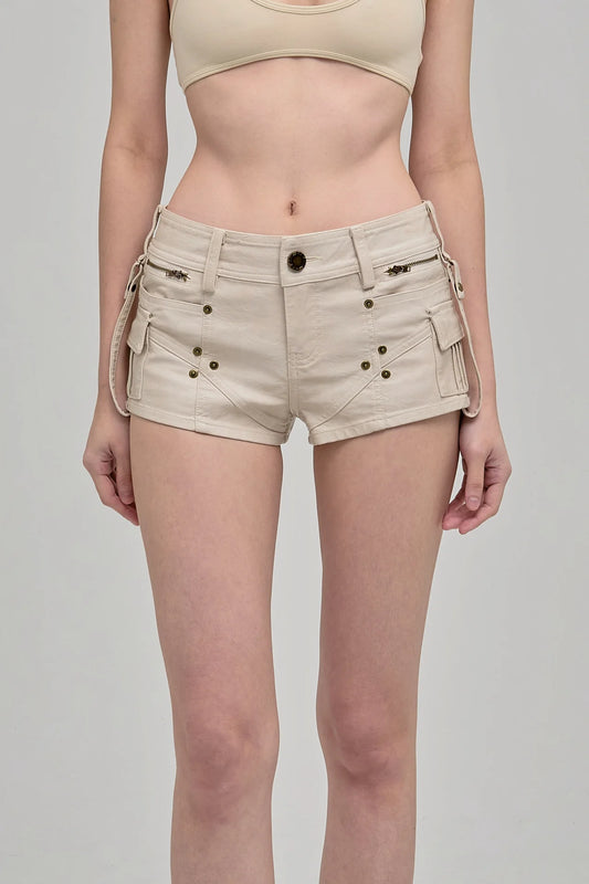 UTILITY SHORTS  BEIGE - BEV C multi label store