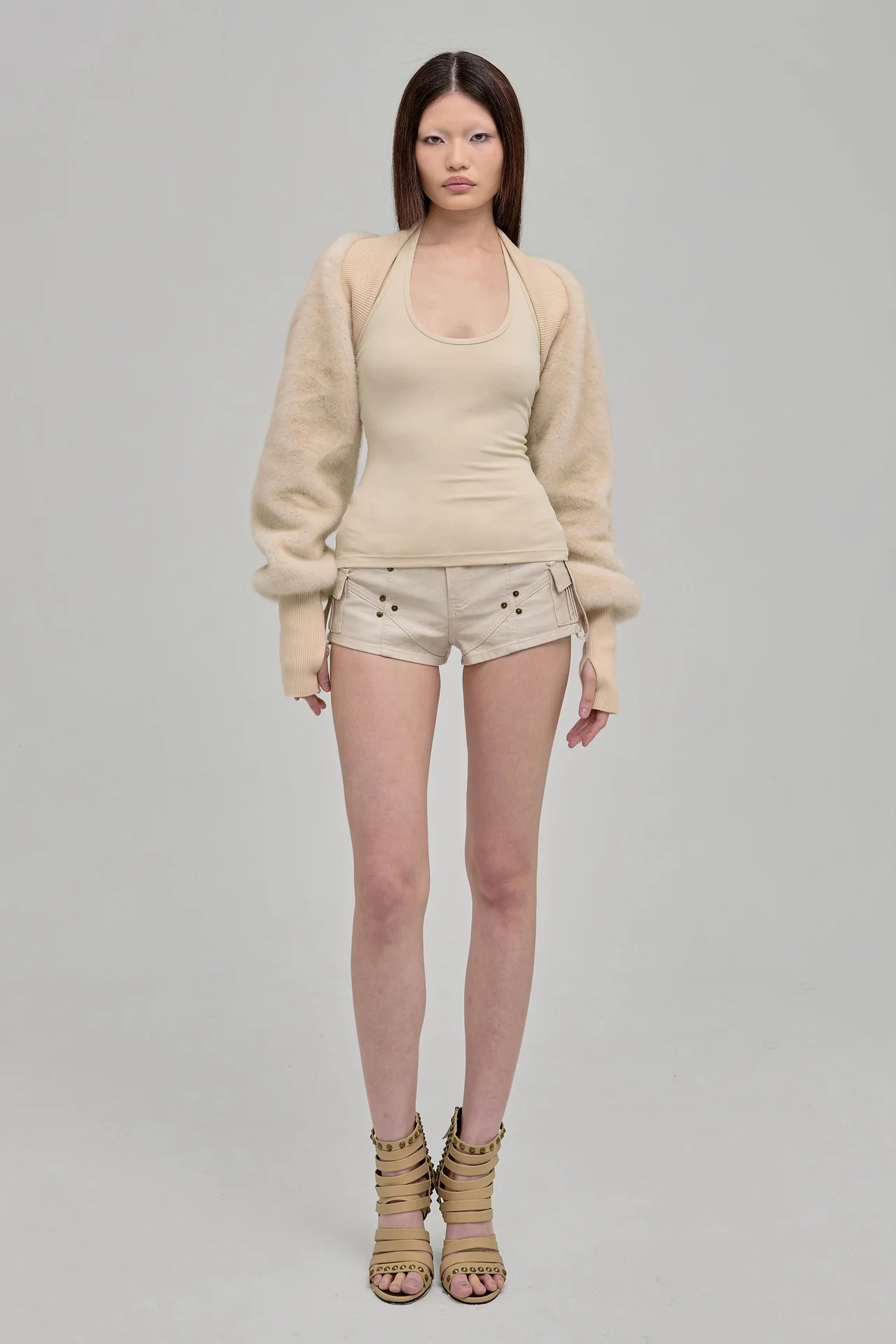 UTILITY SHORTS  BEIGE - BEV C multi label store