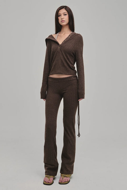 DAZED KNIT HOODIE BROWN - BEV C multi label store