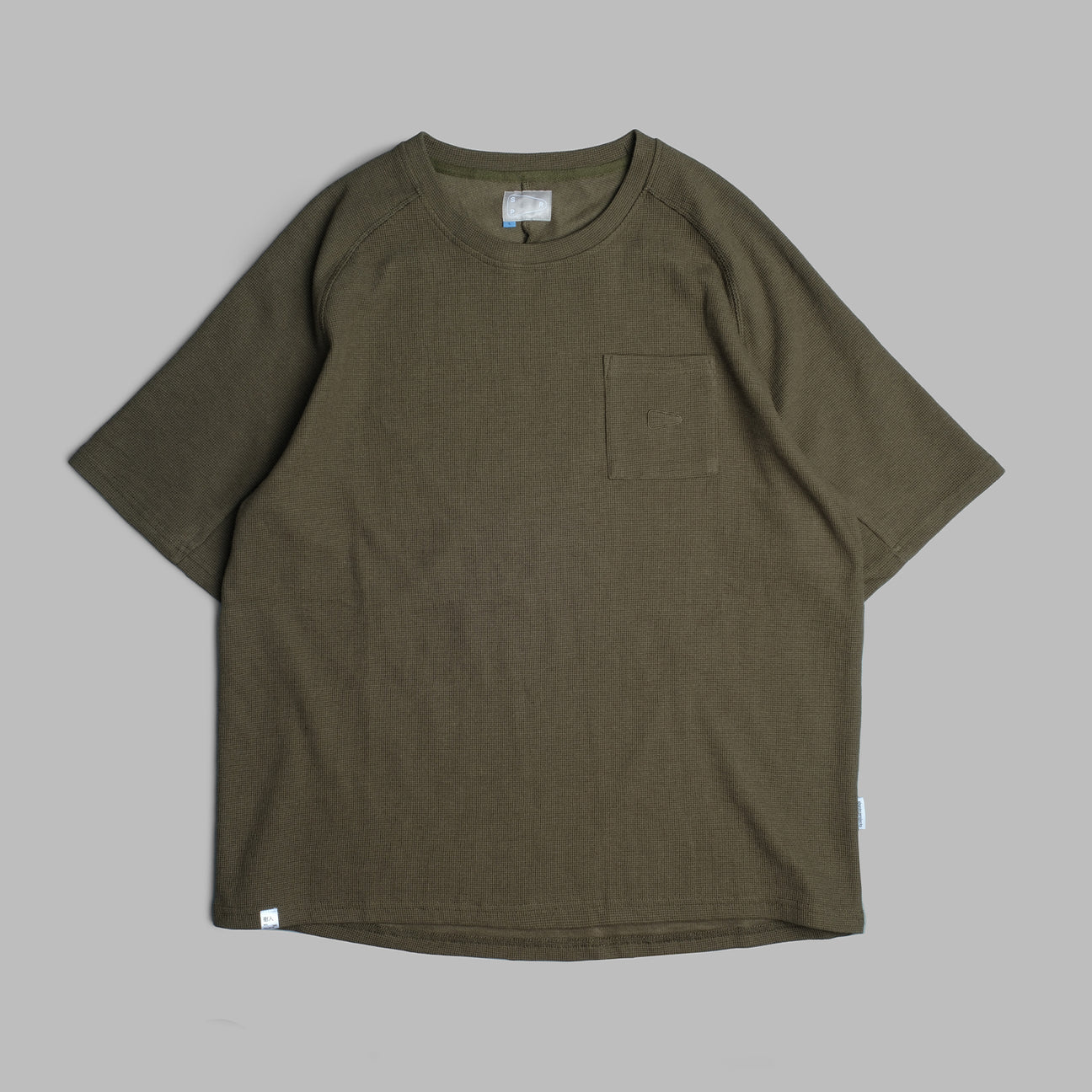 Waffle Tee / Cotton - Army Green - BEV C multi label store