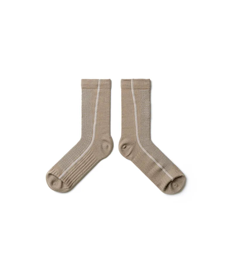 Line Brn - Flat-sew midcalf socks - BEV C multi label store
