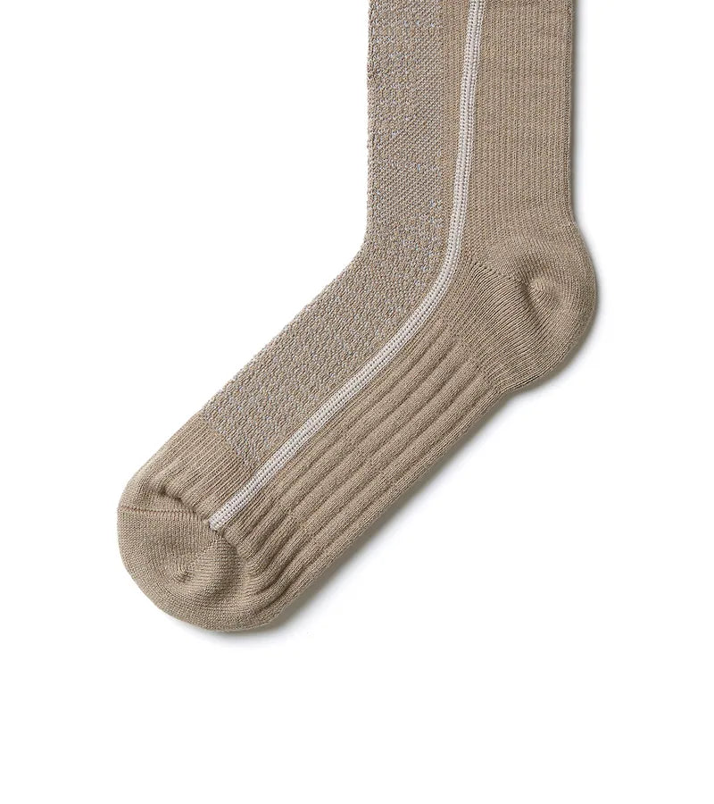 Line Brn - Flat-sew midcalf socks - BEV C multi label store