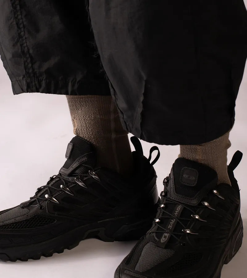 Line Brn - Flat-sew midcalf socks - BEV C multi label store